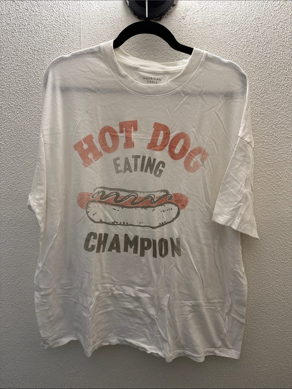 American Eagle Outfitters White Hot Dog Champion Graphic Tee